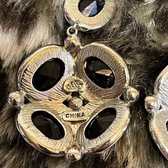 Black Bubble Rhinestone Earrings - Picture 8 of 10